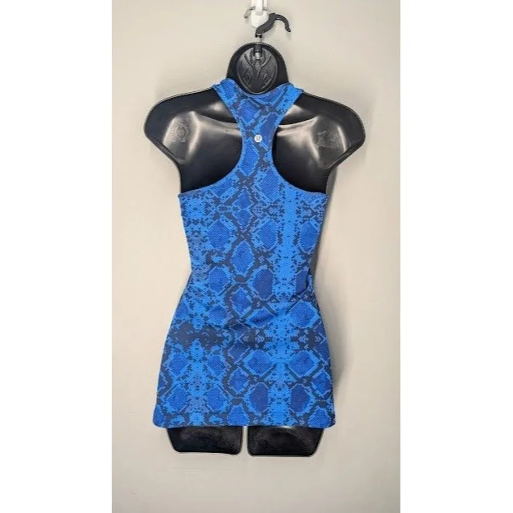 Lululemon Cool Racerback Snake Print Tank Top Blue/Black  Tank Top Sz 4/6?